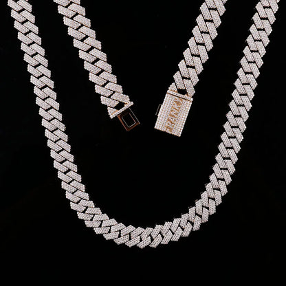 15mm 10K Gold Moissanite Miami Cuban Link Chain