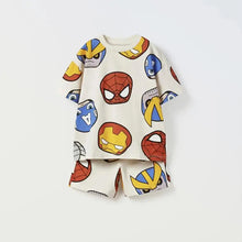 2 Piece Cartoon Print T-shirt and Shorts Set