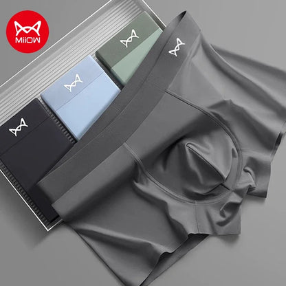 MiiOW 3Pcs Ice Silk Antibacterial Boxers