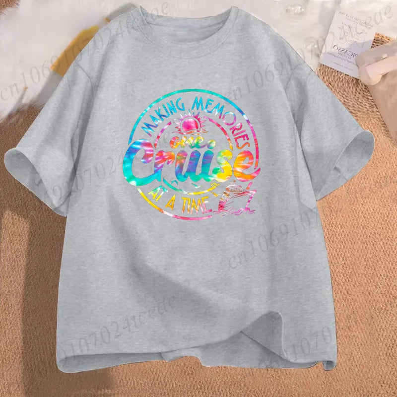 Women’s Spring/Summer Cartoon Graphic T-Shirt – Casual Short Sleeve Top