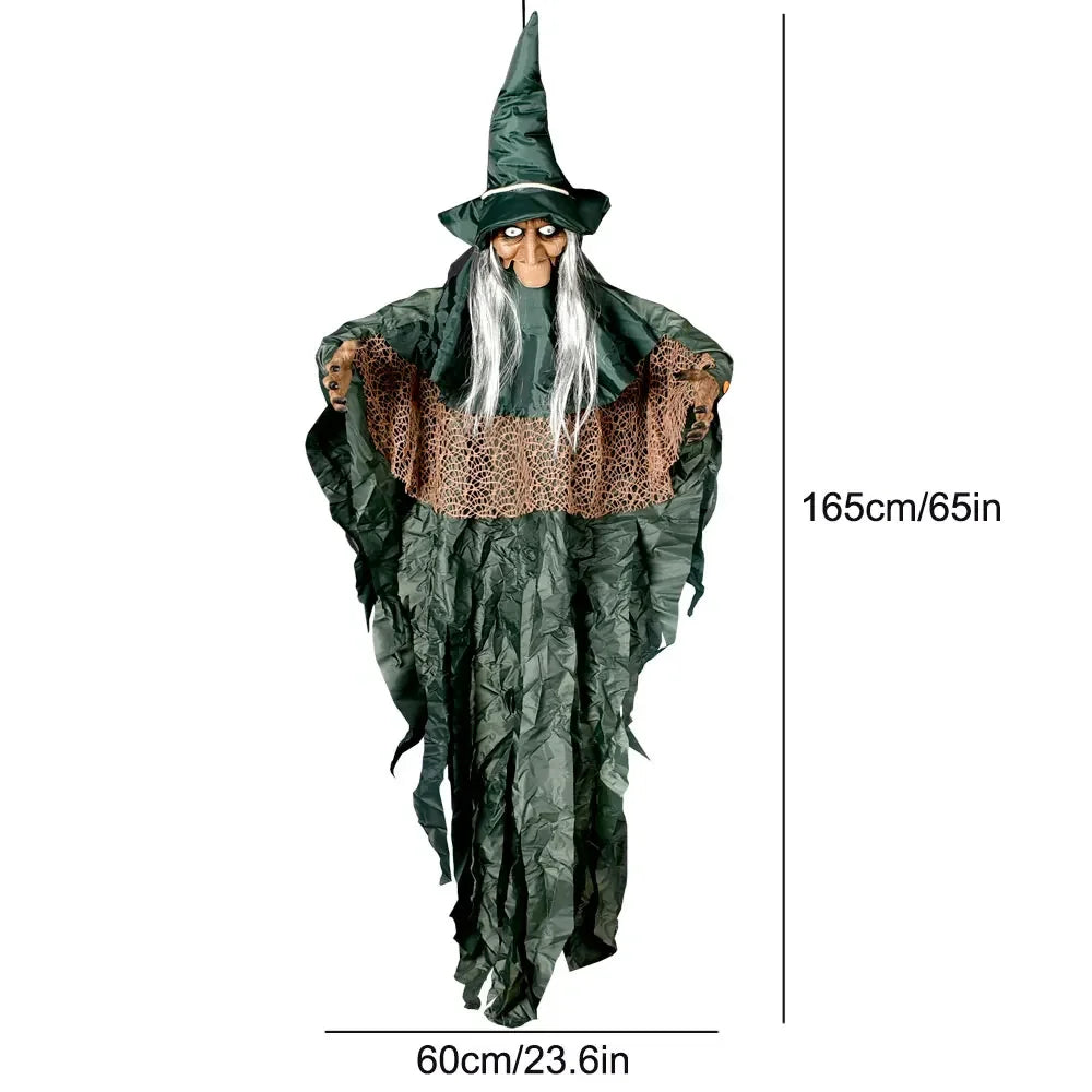 Spooky Halloween Hanging Ghost Decor – Creepy Tattered Linen Grim Reaper Prop for Haunted House, Yard & Party Decor