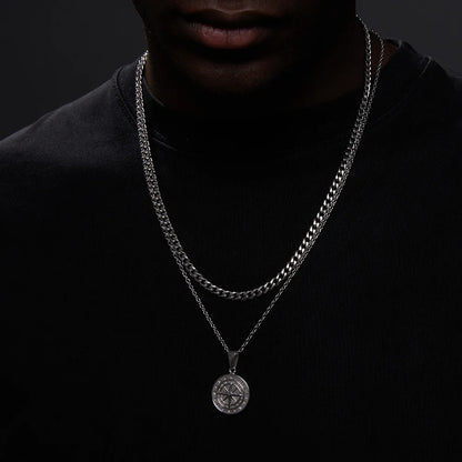 Stainless Steel Cuban Figaro Wheat Chain Necklace