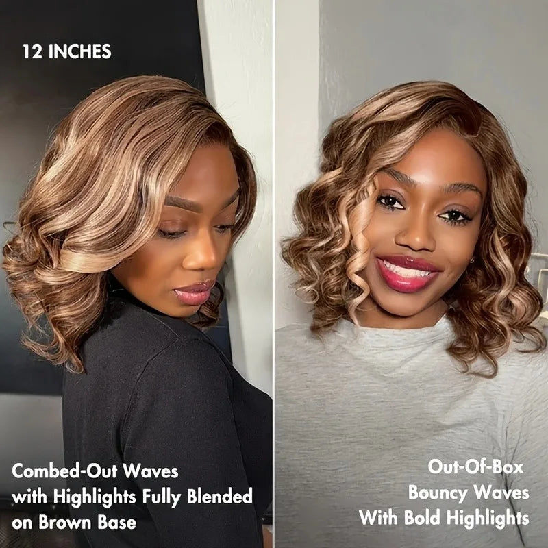 Human Hair Deep Wave Curly Honey Blonde Wig