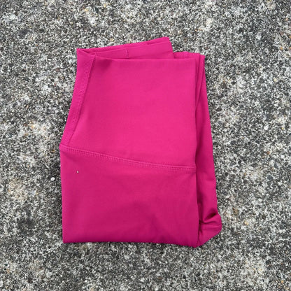 Solid Color High Waist Leggings with Pocket