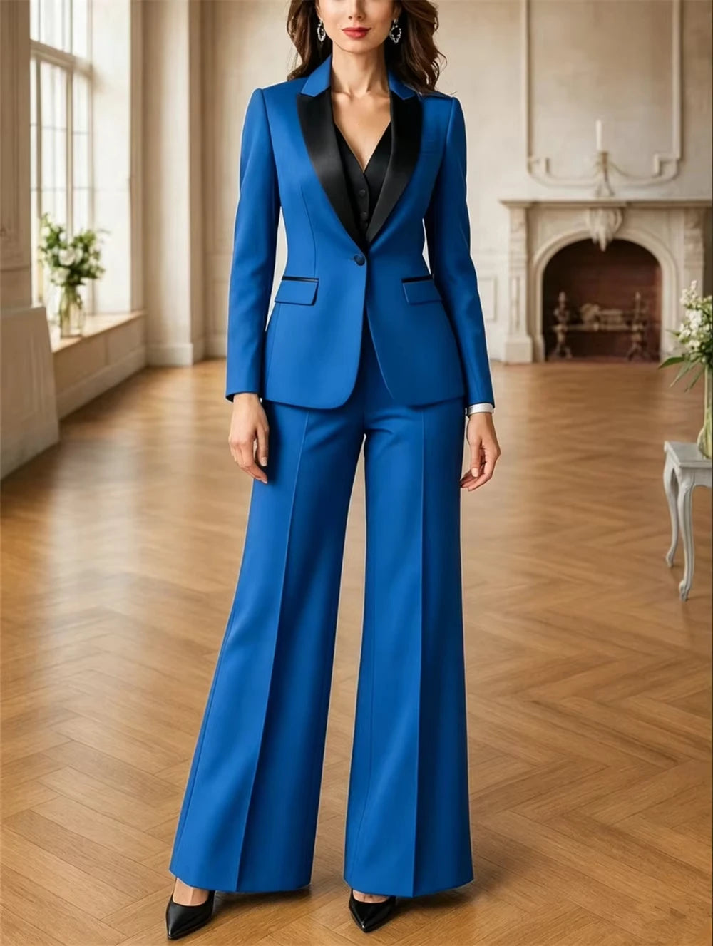 Women's Elegant Formal Business & Event Blazer Pant Suit Set