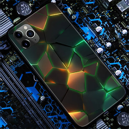 Geometric LED Light Glowing Luminous Phone Case For Samsung