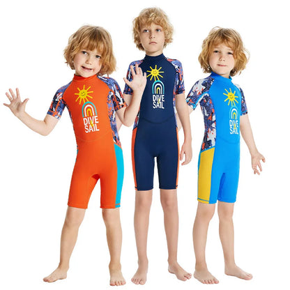 One-Piece Short-Sleeved Swimsuit