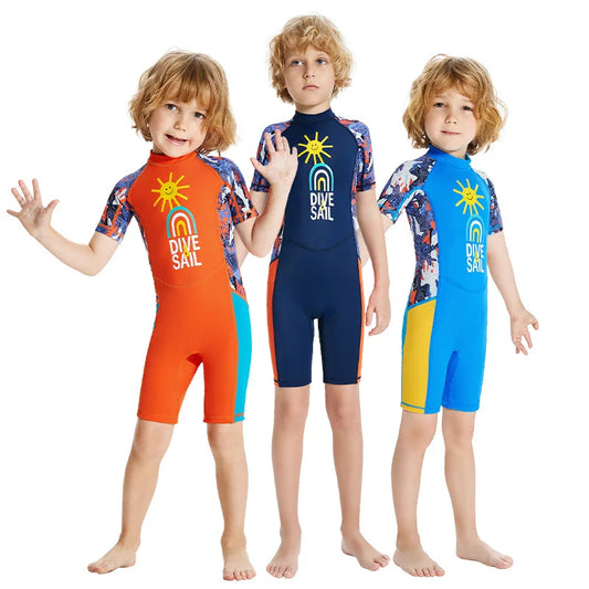 One-Piece Short-Sleeved Swimsuit