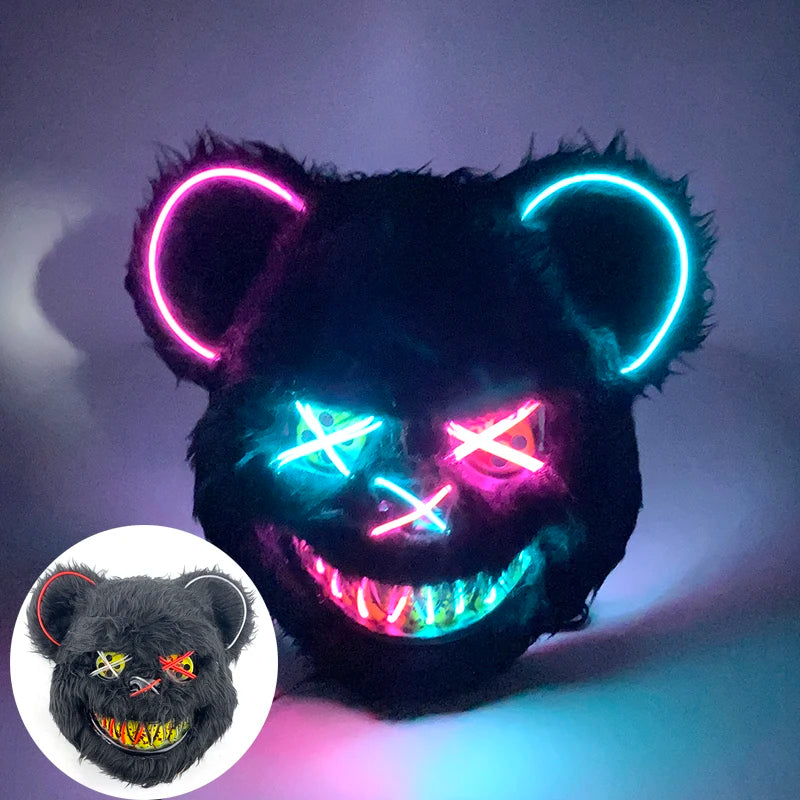 Novelty LED Bloody Furry Bunny Rabbit Bear Mask