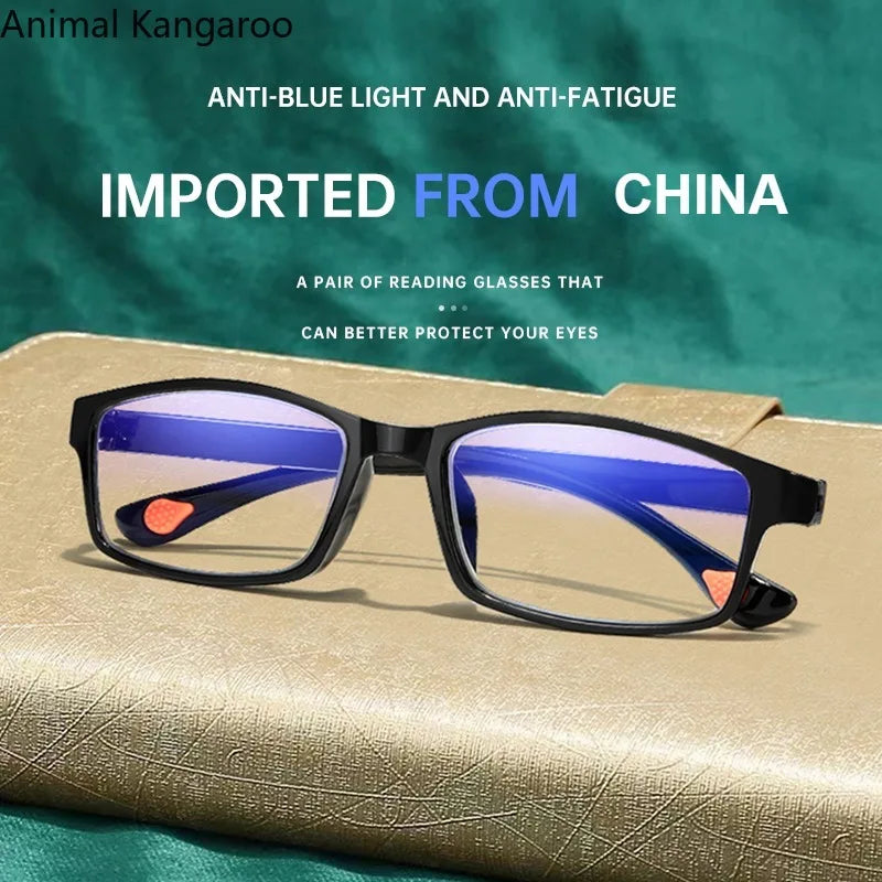 10-Pack Unisex Ultra-Light Anti-Blue Light Reading Glasses – Rectangle Frame Readers (+1.0 to +4.0)