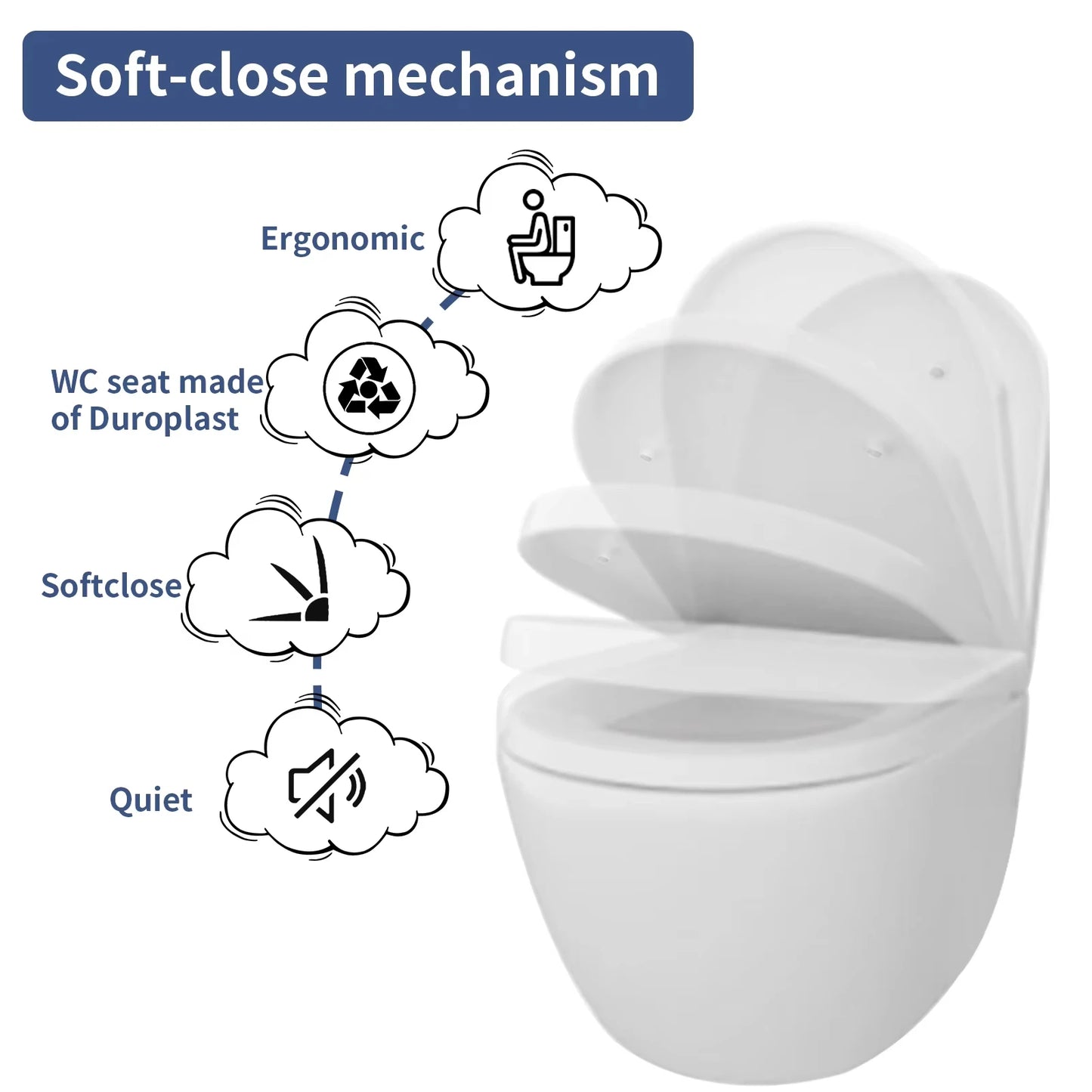 Quiet-Close Heavy Duty Bidet Toilet Seat with Quick Release