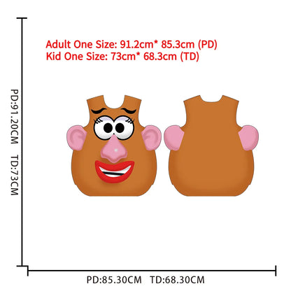 Funny Potato Head Cosplay Costume – Matching Mr. & Mrs. Tunic Outfit for Couples & Kids