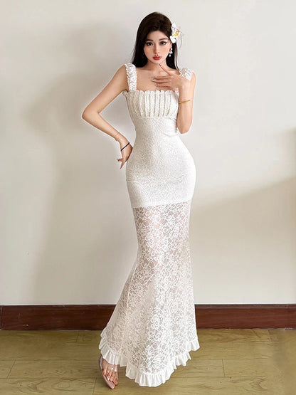 Sleeveless Wrap Chest Backless Slim Fit Dress