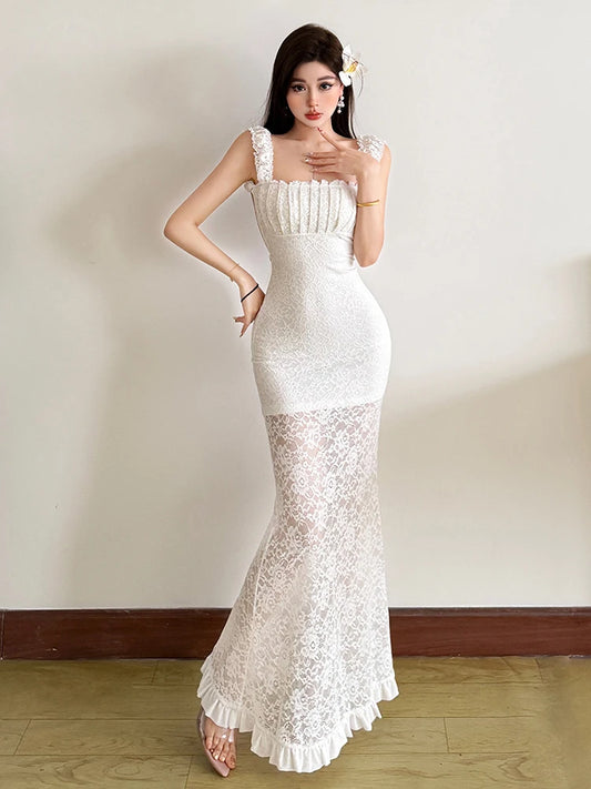 Sleeveless Wrap Chest Backless Slim Fit Dress