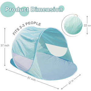 UPF 50+ Pop Up Beach Tent for 2-3 People with 360 Ventilation t