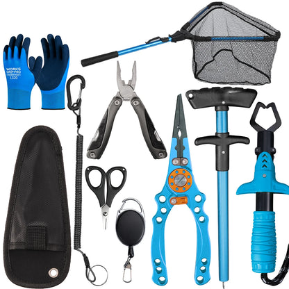 Aluminum Fishing Pliers & Landing Net Tackle Set