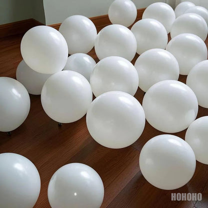 White Latex Balloons Set, Romantic Wedding Birthday Party Inflatable Balloon Decor