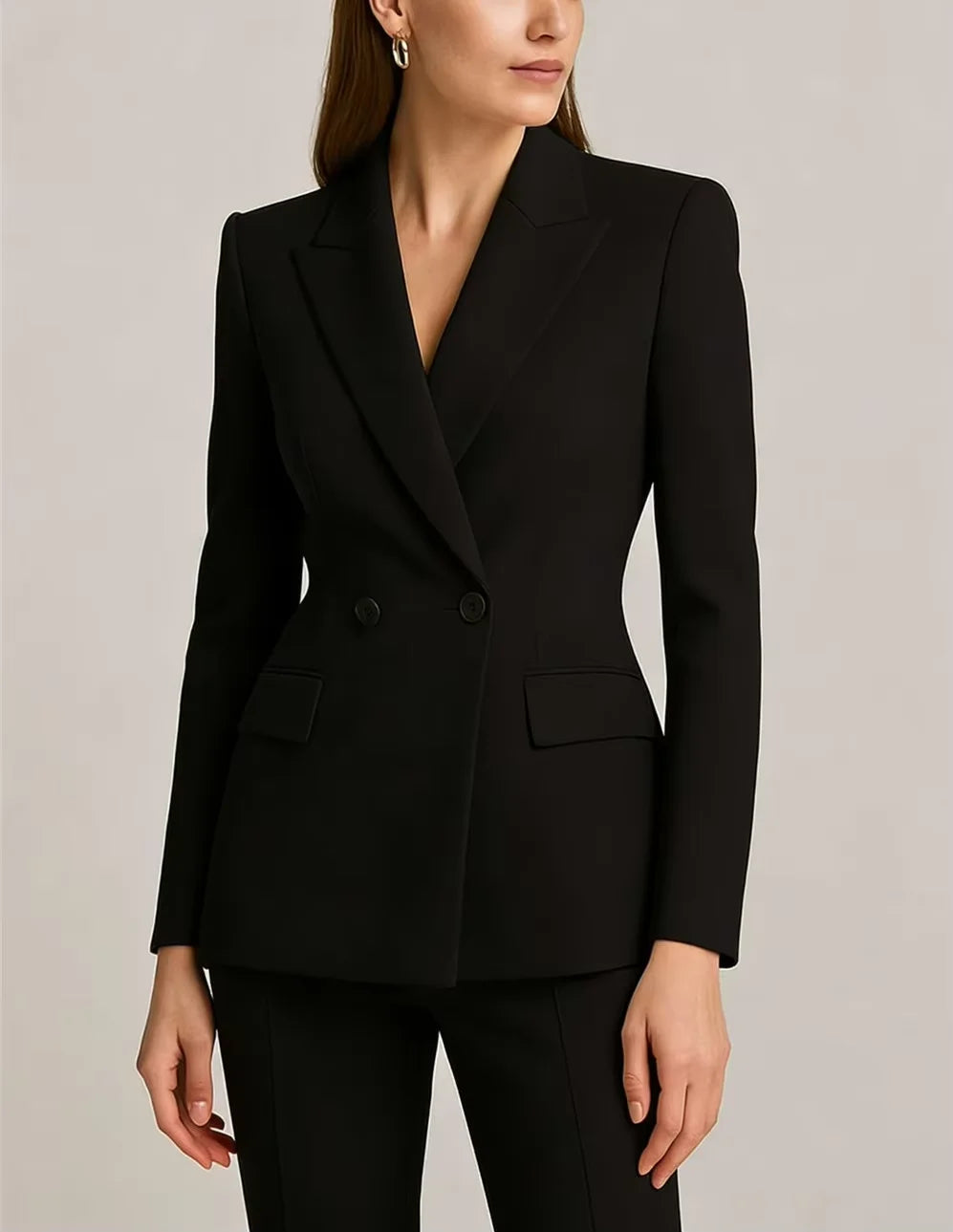 Women's Elegant 2-Piece Double-Breasted Pant Suit