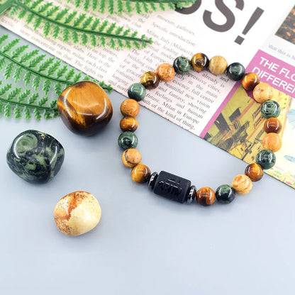 Natural Tiger Eye Stone 12 Zodiac Constellation Bead Bracelet