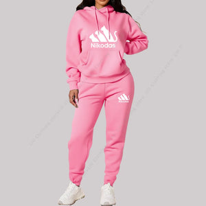 Hooded Top and Sweatpants Two Piece Outfit