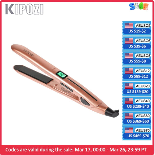 Titanium Flat Iron Hair Straightener with Digital LCD Display