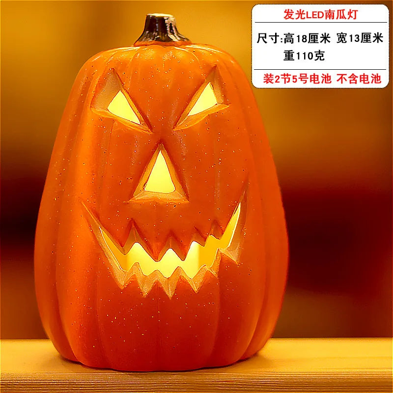 LED Illuminated Halloween Jack-o'-Lantern Pumpkin Light Decoration