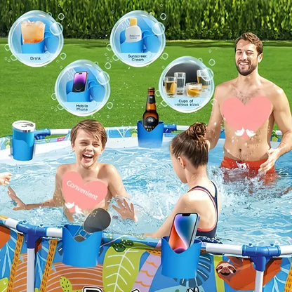 Heavy Duty Poolside Cup Holder & Hanging Organizer