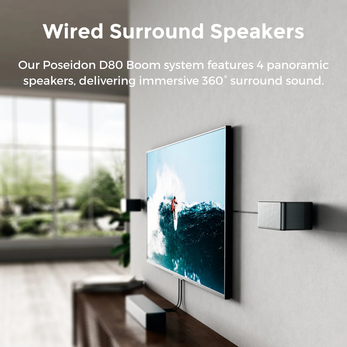 ULTIMEA Poseidon D80 Boom 7.1 Channel Dolby Atmos Soundbar - 500W Home Theater System with Wireless Subwoofer & Surround Speakers