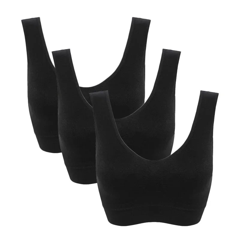 3pcs Seamless Active Bra With Removable Pad