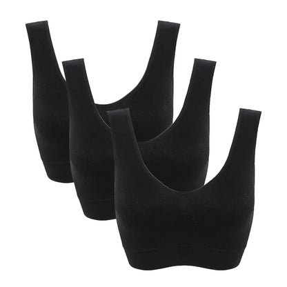 3pcs Seamless Active Bra With Removable Pad