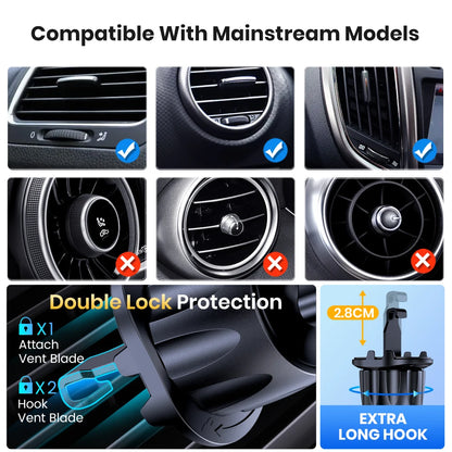 TOPK Car Phone Holder Upgraded Metal Hook