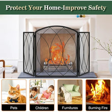 3 Panel Foldable Fireplace Screen 48" W x 29.5" H