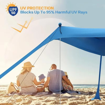 Windproof Pop Up Awning Outdoor Beach Sun Shade