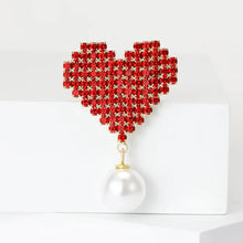 Valentine's Day Romantic Rhinestone Heart Brooches