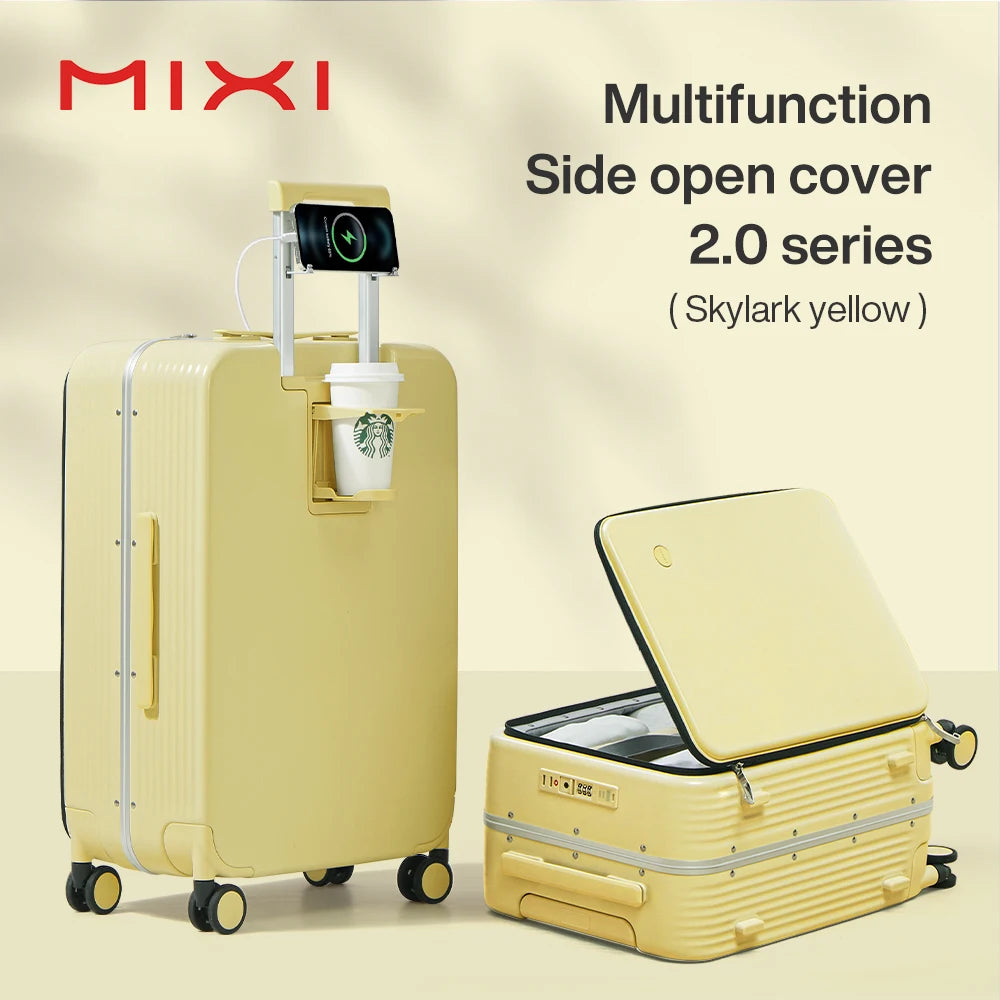 Aluminum Frame Rolling Luggage with USB Portand Phone Holder