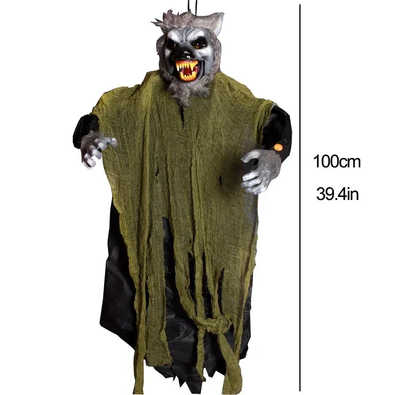 Spooky Halloween Hanging Ghost Decor – Creepy Tattered Linen Grim Reaper Prop for Haunted House, Yard & Party Decor