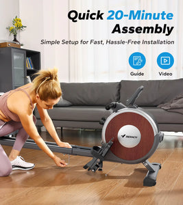 Foldable Magnetic Rowing Machine with 16 Silent Resistance Levels