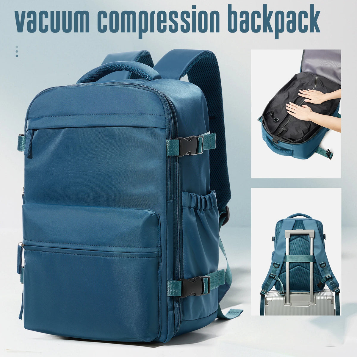 Vacuum Compression Expandable Travel Backpack & Laptop Bag