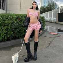 2 Piece Shorts and Sleeveless Strappy Crop Top Set