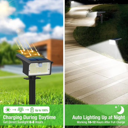 62 LED Outdoor Solar Spot Lights - Motion Sensor Landscape Waterproof Spotlights