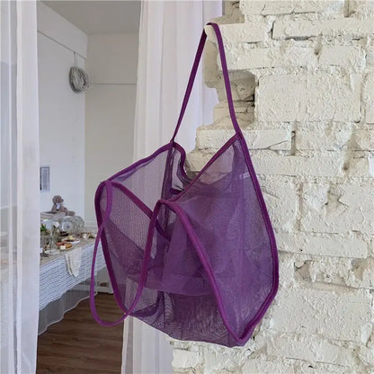 Fashion Mesh Designer Beach Travel Totes