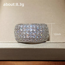 Huitan Paved Cubic Zirconia Sparkling Wide Ring