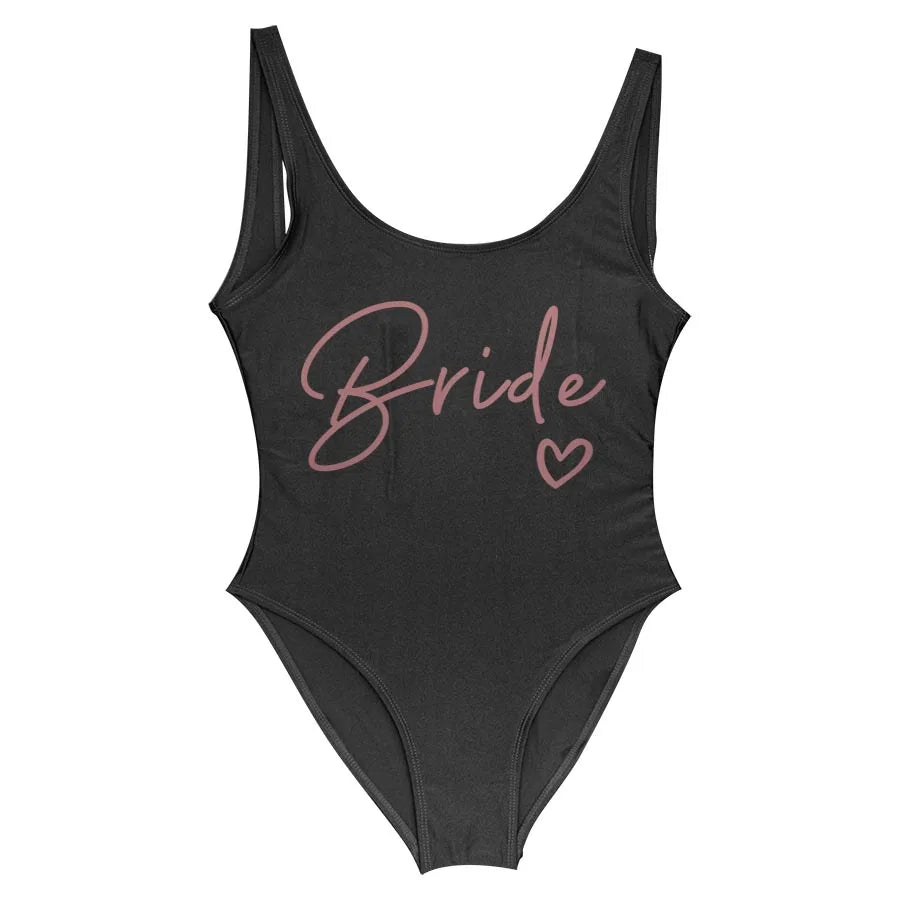 Women’s "Bride" & "Team Bride" One-Piece Swimsuit