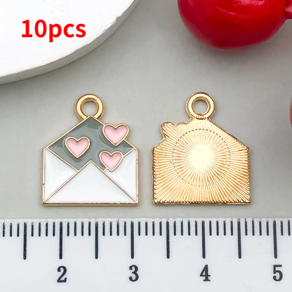 10-20 Piece Valentine's Day Mixed Alloy Flower Charms Set - DIY Jewelry Making Pendants