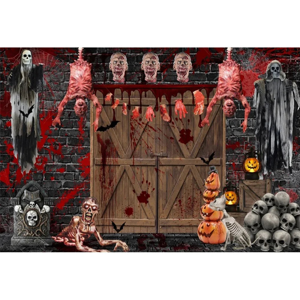 Scary Bloody Halloween Backdrop for Horror Photo Studio Props