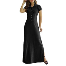Cross Border Long Dress Shirt Collar Split Pocket Large Swing Dress