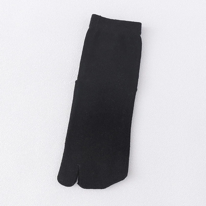 Unisex Retro Striped Cotton Tabi Split-Toe Socks (5-Pack)