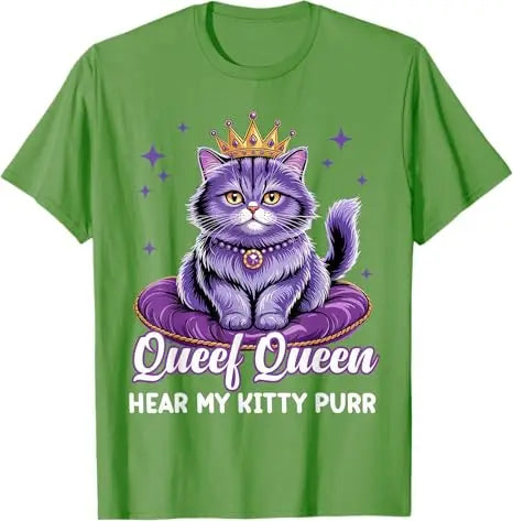 Funny "Queef Queen Cat" Adult Humor Graphic T-Shirt