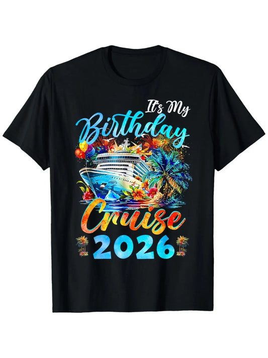 Men’s 100% Cotton Cruise Squad 2026 Graphic T-Shirt – Casual Vacation Short Sleeve Tee