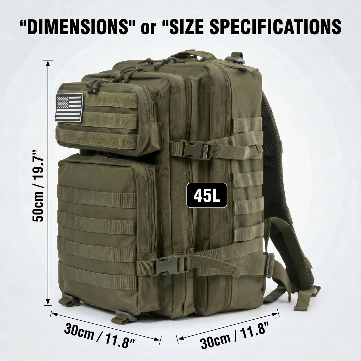 45L Tactical Molle Travel Backpack & Rucksack